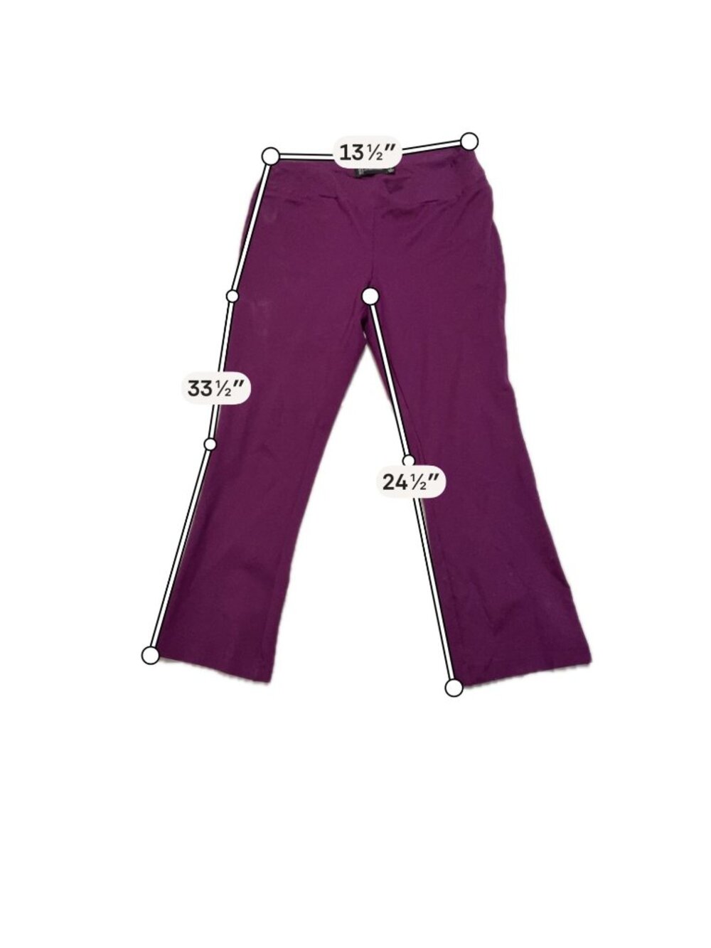 Purple Pants Womens Stretch Waistband Flared Leg BUSINESS CASUAL  Size LARGE